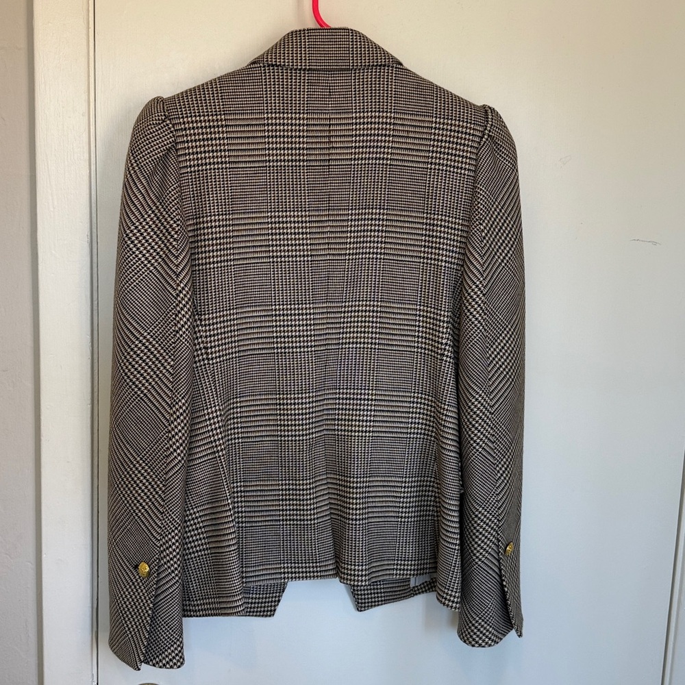 Veronica Beard Arna Puff Shoulder Dickey Jacket Houndstooth Check Size 2 - Picture 7 of 7
